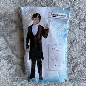 Boys XL Vampire Costume New – Includes Shirt, Vest & Jacket – Halloween Dracula